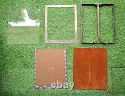 Antique superb Art Deco bronze frame to stand or hang, rose decoration