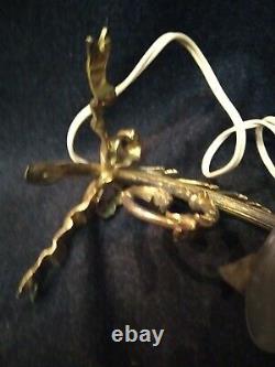 Applique Art Deco Bronze Flower Luminaire Lamp Light Decoration