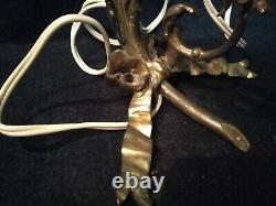 Applique Art Deco Bronze Flower Luminaire Lamp Light Decoration