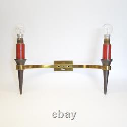 Art Deco 1925 Large pair of wall sconces in bronze No Jean Royère Jules Leleu