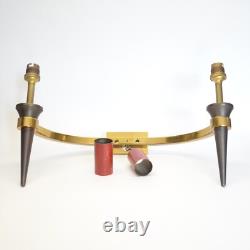 Art Deco 1925 Large pair of wall sconces in bronze No Jean Royère Jules Leleu