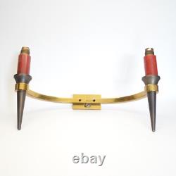 Art Deco 1925 Large pair of wall sconces in bronze No Jean Royère Jules Leleu