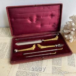 Art Deco 1930 Golden Bronze Horse Hoof Writing Set
