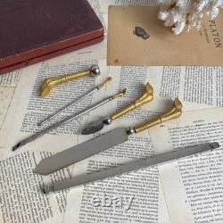 Art Deco 1930 Golden Bronze Horse Hoof Writing Set