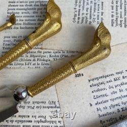 Art Deco 1930 Golden Bronze Horse Hoof Writing Set