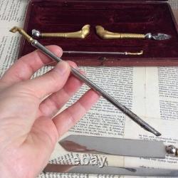 Art Deco 1930 Golden Bronze Horse Hoof Writing Set