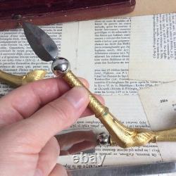 Art Deco 1930 Golden Bronze Horse Hoof Writing Set