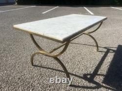Art Deco 1950 Bronze Marble Coffee Table RAYMOND SUBES Baguès