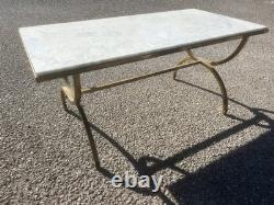 Art Deco 1950 Bronze Marble Coffee Table RAYMOND SUBES Baguès