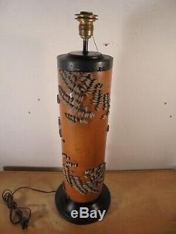 Art Deco 30 Folk Art Important Lamp Base Roller Printing Dlg Zuber