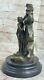 Art Deco Armor Bronze Garden Sculpture Statue Lady Bust Bookends Deal