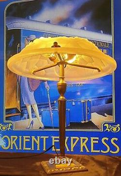 Art Deco Art Nouveau Lamp (bronze Or Laiton) Signed Ros (degué)