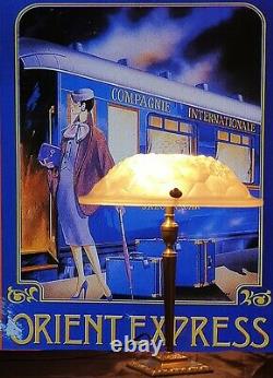 Art Deco Art Nouveau Lamp (bronze Or Laiton) Signed Ros (degué)