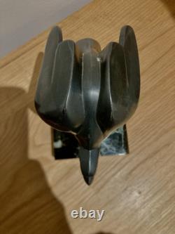 Art Deco Bookends Pair Janle, Max Le Verrier in Art Cast Iron and Marble