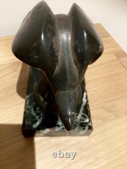 Art Deco Bookends Pair Janle, Max Le Verrier in Art Cast Iron and Marble