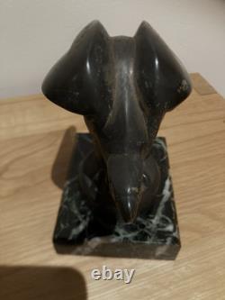 Art Deco Bookends Pair Janle, Max Le Verrier in Art Cast Iron and Marble