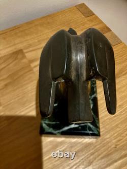 Art Deco Bookends Pair Janle, Max Le Verrier in Art Cast Iron and Marble