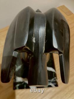 Art Deco Bookends Pair Janle, Max Le Verrier in Art Cast Iron and Marble