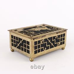 Art Deco Box in Bronze and Fabric Europe 1920s-1930s