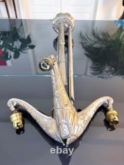 Art Deco Brass and Nickel-Plated Bronze Chandelier Mounting