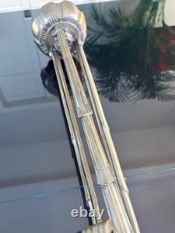 Art Deco Brass and Nickel-Plated Bronze Chandelier Mounting