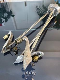 Art Deco Brass and Nickel-Plated Bronze Chandelier Mounting