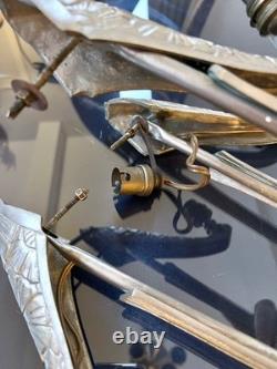 Art Deco Brass and Nickel-Plated Bronze Chandelier Mounting