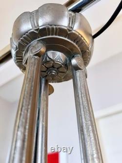 Art Deco Brass and Nickel-Plated Bronze Chandelier Mounting