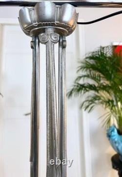 Art Deco Brass and Nickel-Plated Bronze Chandelier Mounting