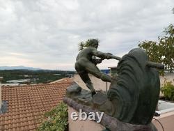 Art Deco Bronze Alexandre Ouline (1918-1940) Signed bronze The Hauling