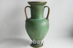 Art Deco Bronze Amphora Vase with Antique Green Patina (77802)
