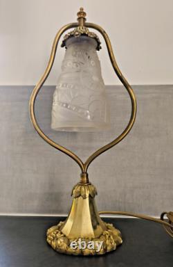 Art Deco Bronze Base Table/Desk Lamp