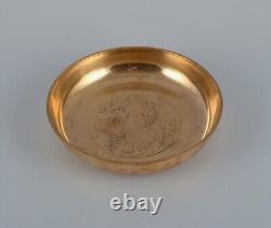 Art Deco Bronze Bowl Just Andersen Antique with Woman Motif. Approx. 1930
