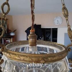 Art Deco Bronze/Brass Glass Ceiling Pendant Chandelier with Ground Size