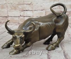Art Deco Bronze Bull Sculpture Wall Street Figurine