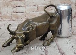 Art Deco Bronze Bull Sculpture Wall Street Figurine