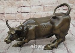 Art Deco Bronze Bull Sculpture Wall Street Figurine