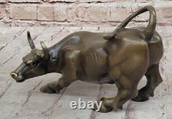 Art Deco Bronze Bull Sculpture Wall Street Figurine