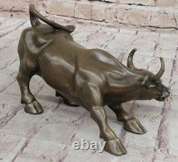 Art Deco Bronze Bull Sculpture Wall Street Figurine