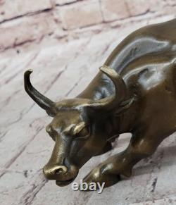 Art Deco Bronze Bull Sculpture Wall Street Figurine