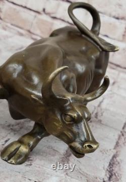 Art Deco Bronze Bull Sculpture Wall Street Figurine