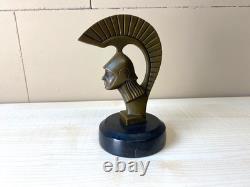 Art Deco Bronze Car Mascot Sculpture Spartan After Darel