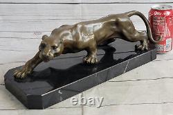 Art Deco Bronze Cheetah Statue Large Leopard Feline Panther Lion Jaguar