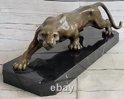 Art Deco Bronze Cheetah Statue Large Leopard Feline Panther Lion Jaguar