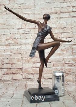 Art Deco Bronze Dancer Figurine Sculpture, Signed Limited Edition