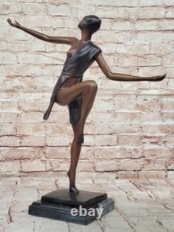 Art Deco Bronze Dancer Figurine Sculpture, Signed Limited Edition
