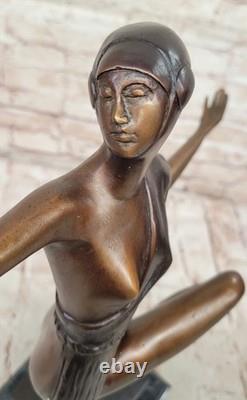 Art Deco Bronze Dancer Figurine Sculpture, Signed Limited Edition
