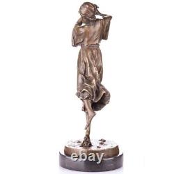 Art Deco Bronze Dancer Sculpture Dancing Girl after Paul Philippe