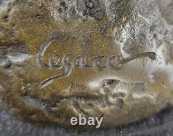 Art Deco Bronze Dancer, Signed Cesaro, Opening on Marble Base Sculpture Figurine