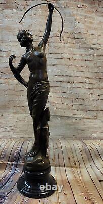 Art Deco Bronze Diana Goddess of the Hunt by F. Preiss Sculpture Chair Statue